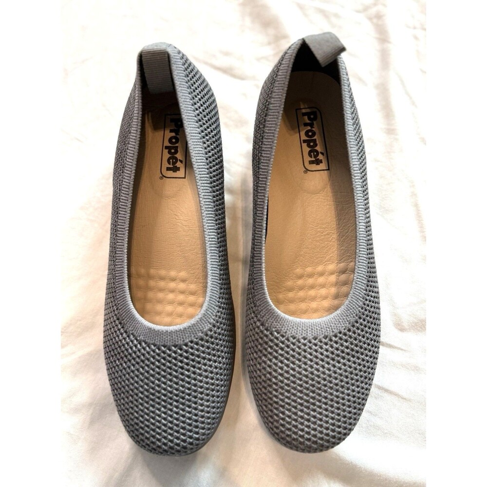 Propet Yen Womens Knit Shoe Size 8.5 Gray Casual Comfort Slip On Flat NWOB - Picture 7 of 7